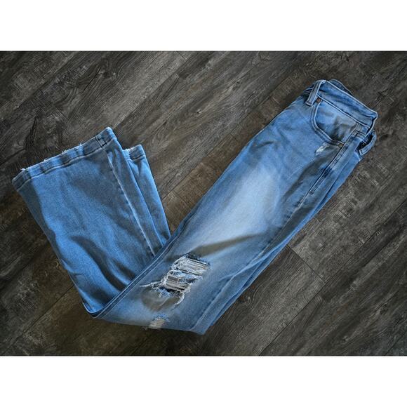 EUC Kancan Distressed Mid-Rise Flare Jeans - 29 Petite - Picture 7 of 7